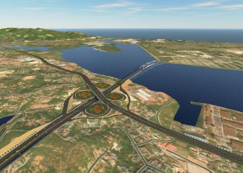 Phối cảnh tuyến dự án đường nối Khu công nghiệp Cái Lân qua KCN Việt Hưng đến cao tốc Hạ Long – Vân Đồn và nút giao với đường dẫn cầu Cửa Lục 1