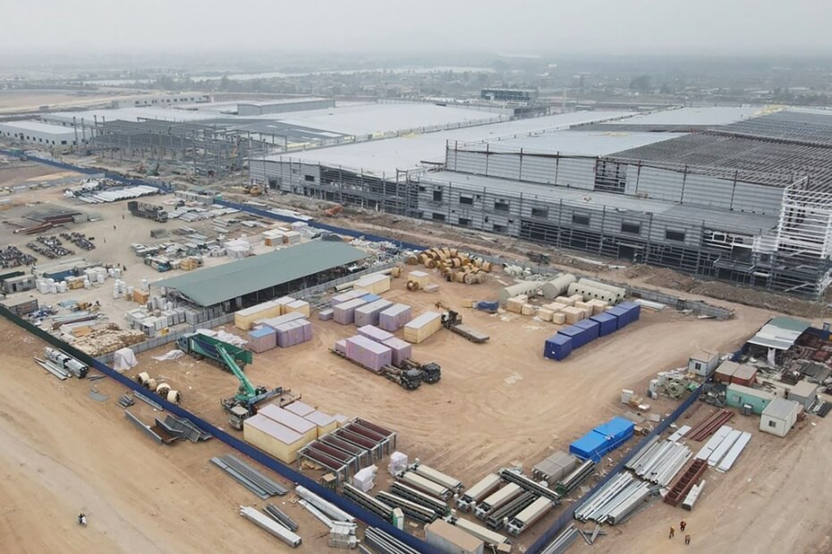 Công ty TNHH Công nghiệp Jinko Solar đang hoàn thiện nhà xưởng tại KCN Amata (TX Quảng Yên).